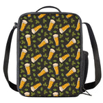 Beer Hop Cone And Leaf Pattern Print Crossbody Lunch Bag