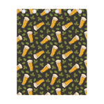 Beer Hop Cone And Leaf Pattern Print Curtain