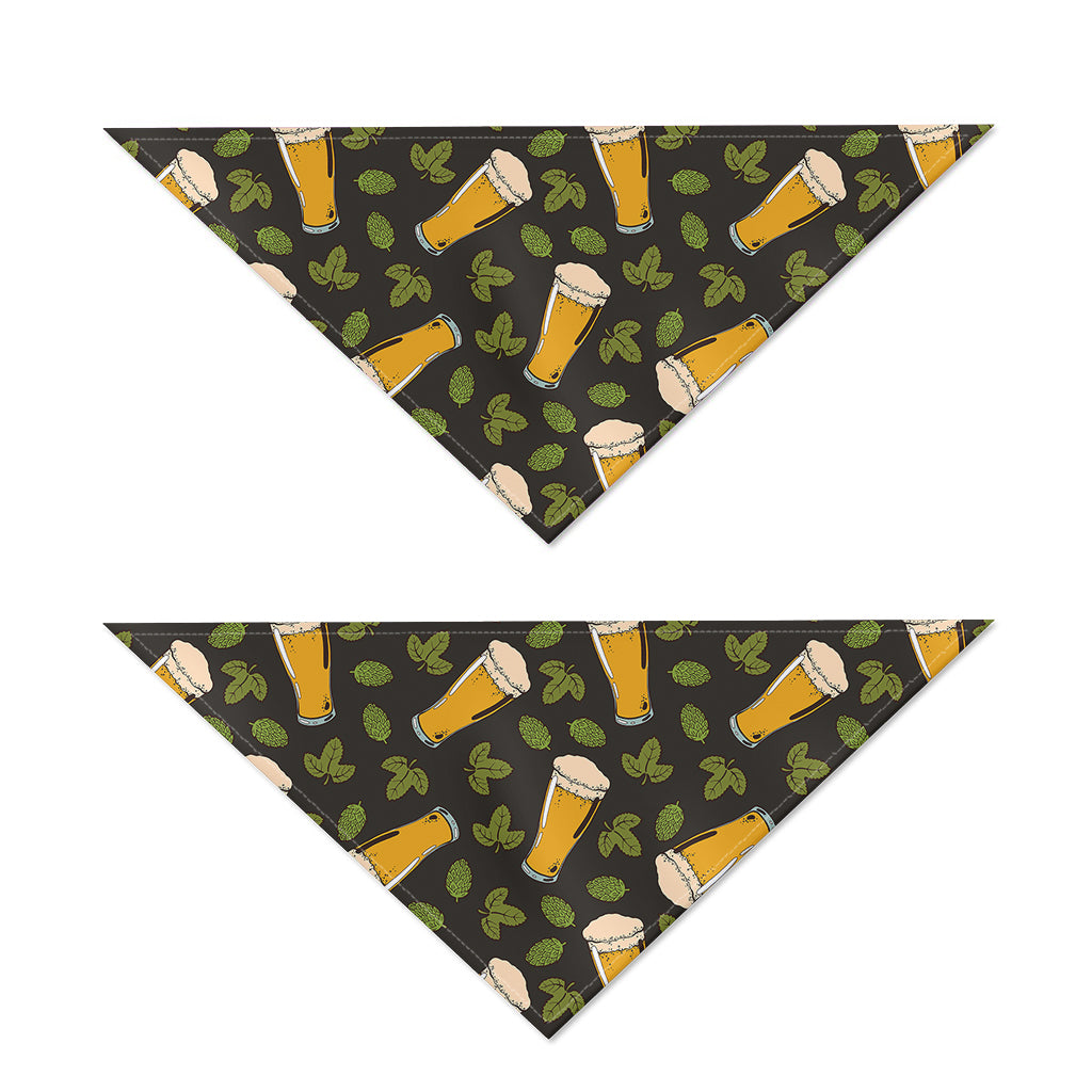 Beer Hop Cone And Leaf Pattern Print Dog Bandana