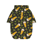 Beer Hop Cone And Leaf Pattern Print Dog Zip Up Hoodie