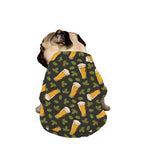 Beer Hop Cone And Leaf Pattern Print Dog Zip Up Jacket