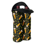 Beer Hop Cone And Leaf Pattern Print Double Neoprene Wine Tote