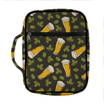 Beer Hop Cone And Leaf Pattern Print Front Pocket Bible Bag