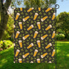 Beer Hop Cone And Leaf Pattern Print Garden Flag