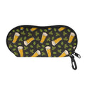 Beer Hop Cone And Leaf Pattern Print Glasses Case