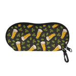 Beer Hop Cone And Leaf Pattern Print Glasses Case