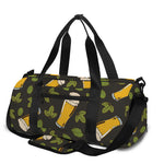Beer Hop Cone And Leaf Pattern Print Gym Bag