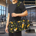Beer Hop Cone And Leaf Pattern Print Gym Bag
