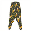 Beer Hop Cone And Leaf Pattern Print Hammer Pants