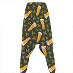 Beer Hop Cone And Leaf Pattern Print Hammer Pants