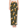 Beer Hop Cone And Leaf Pattern Print High Slit Maxi Skirt