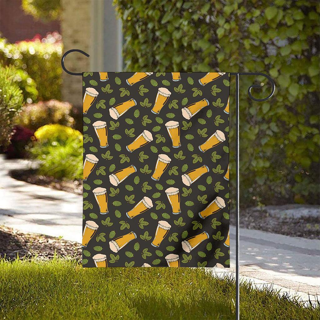 Beer Hop Cone And Leaf Pattern Print House Flag