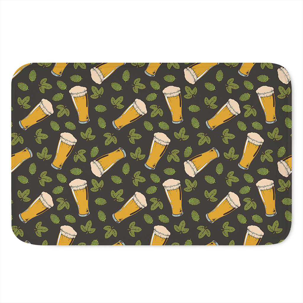 Beer Hop Cone And Leaf Pattern Print Indoor Door Mat