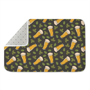 Beer Hop Cone And Leaf Pattern Print Indoor Door Mat