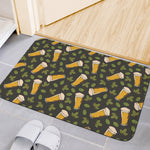 Beer Hop Cone And Leaf Pattern Print Indoor Door Mat