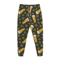 Beer Hop Cone And Leaf Pattern Print Jogger Pants