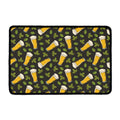 Beer Hop Cone And Leaf Pattern Print Kitchen Mat