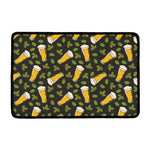 Beer Hop Cone And Leaf Pattern Print Kitchen Mat