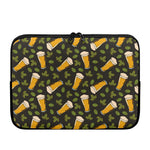 Beer Hop Cone And Leaf Pattern Print Laptop Sleeve