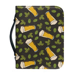 Beer Hop Cone And Leaf Pattern Print Leather Bible Cover