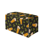 Beer Hop Cone And Leaf Pattern Print Leather Tissue Box Cover