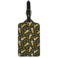 Beer Hop Cone And Leaf Pattern Print Luggage Tag
