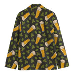 Beer Hop Cone And Leaf Pattern Print Men's Blazer