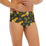 Beer Hop Cone And Leaf Pattern Print Men's Briefs