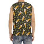 Beer Hop Cone And Leaf Pattern Print Men's Fitness Tank Top