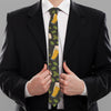 Beer Hop Cone And Leaf Pattern Print Necktie