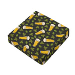Beer Hop Cone And Leaf Pattern Print Outdoor Seat Cushion Cover