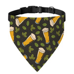 Beer Hop Cone And Leaf Pattern Print Over The Collar Dog Bandana