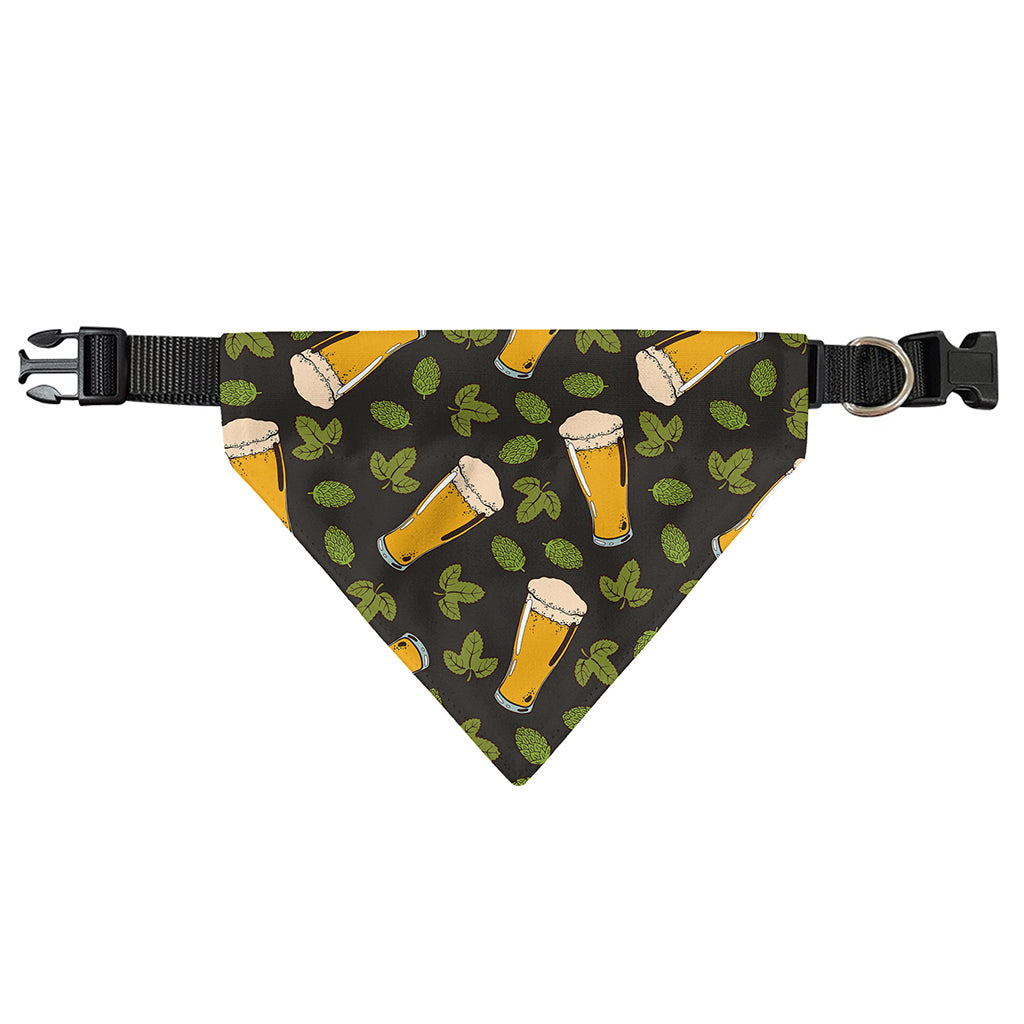 Beer Hop Cone And Leaf Pattern Print Over The Collar Dog Bandana