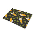 Beer Hop Cone And Leaf Pattern Print Pet Cooling Mat Cover