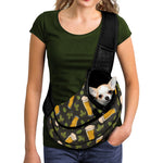 Beer Hop Cone And Leaf Pattern Print Pet Sling Carrier