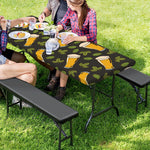 Beer Hop Cone And Leaf Pattern Print Picnic Table Cover
