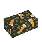 Beer Hop Cone And Leaf Pattern Print Rectangle Tissue Box Cover