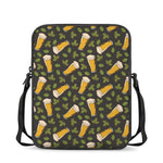 Beer Hop Cone And Leaf Pattern Print Rectangular Crossbody Bag
