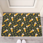 Beer Hop Cone And Leaf Pattern Print Rubber Doormat