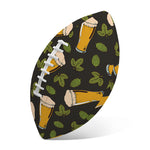 Beer Hop Cone And Leaf Pattern Print Rugby Ball
