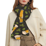 Beer Hop Cone And Leaf Pattern Print Scarf