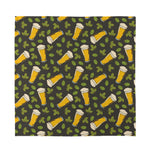 Beer Hop Cone And Leaf Pattern Print Silk Bandana