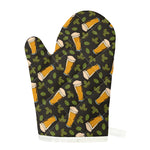 Beer Hop Cone And Leaf Pattern Print Single Oven Mitt
