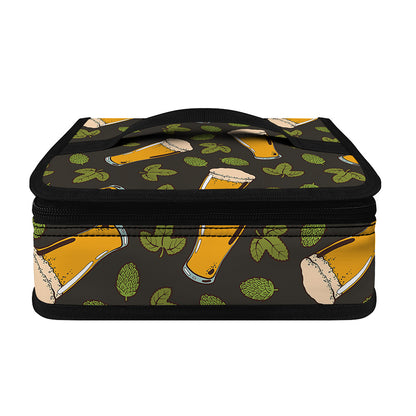 Beer Hop Cone And Leaf Pattern Print Small Lunch Bag