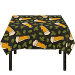 Beer Hop Cone And Leaf Pattern Print Tablecloth