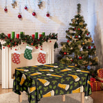 Beer Hop Cone And Leaf Pattern Print Tablecloth