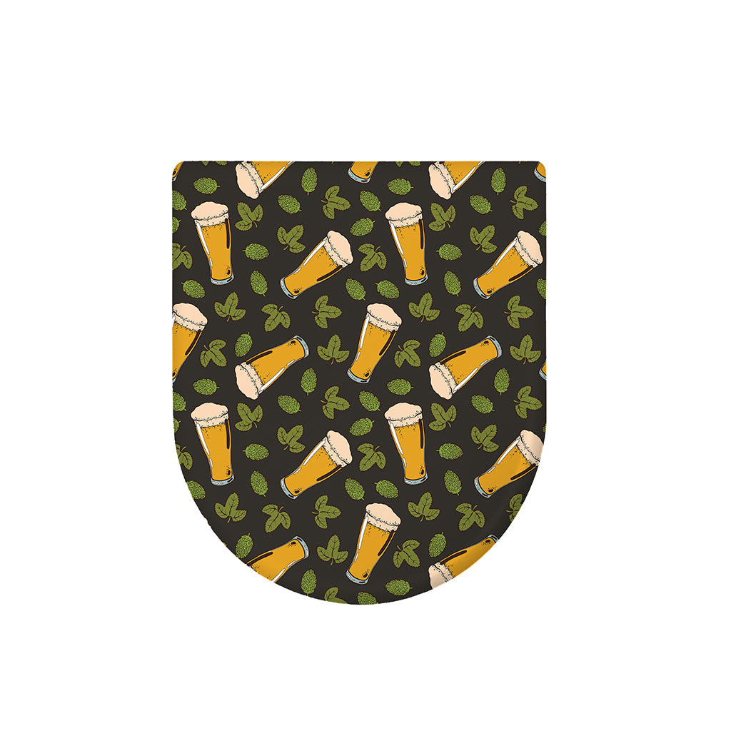 Beer Hop Cone And Leaf Pattern Print Toilet Lid Cover