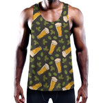 Beer Hop Cone And Leaf Pattern Print Training Tank Top