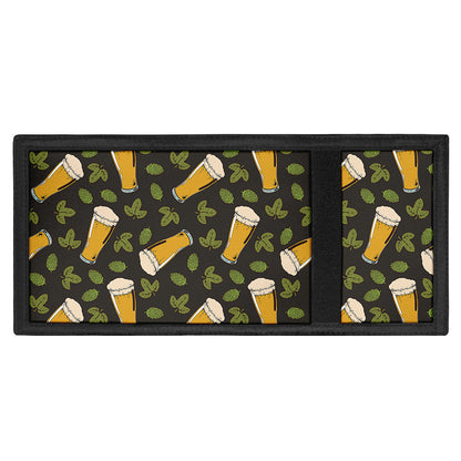 Beer Hop Cone And Leaf Pattern Print Trifold Wallet