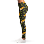 Beer Hop Cone And Leaf Pattern Print Women's Leggings